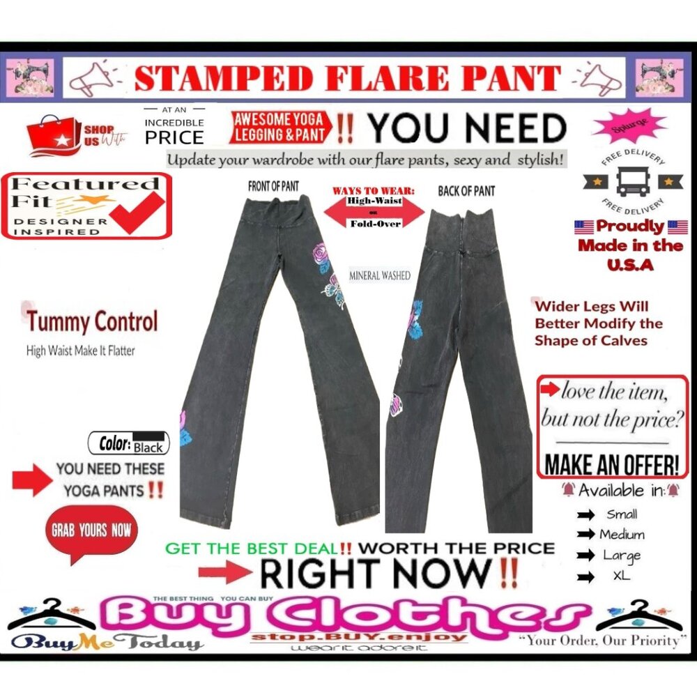 ๐ BOTTOM Fold Graphic BUTTERFLY โ LEGGING ๐ PANT Waist Mineral STAMP ๐ธBUY NOW - Picture 14 of 16